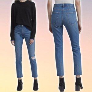 RAG & BONE High Rise Ankle Skinny in Pamela Size 26 Raw Hem